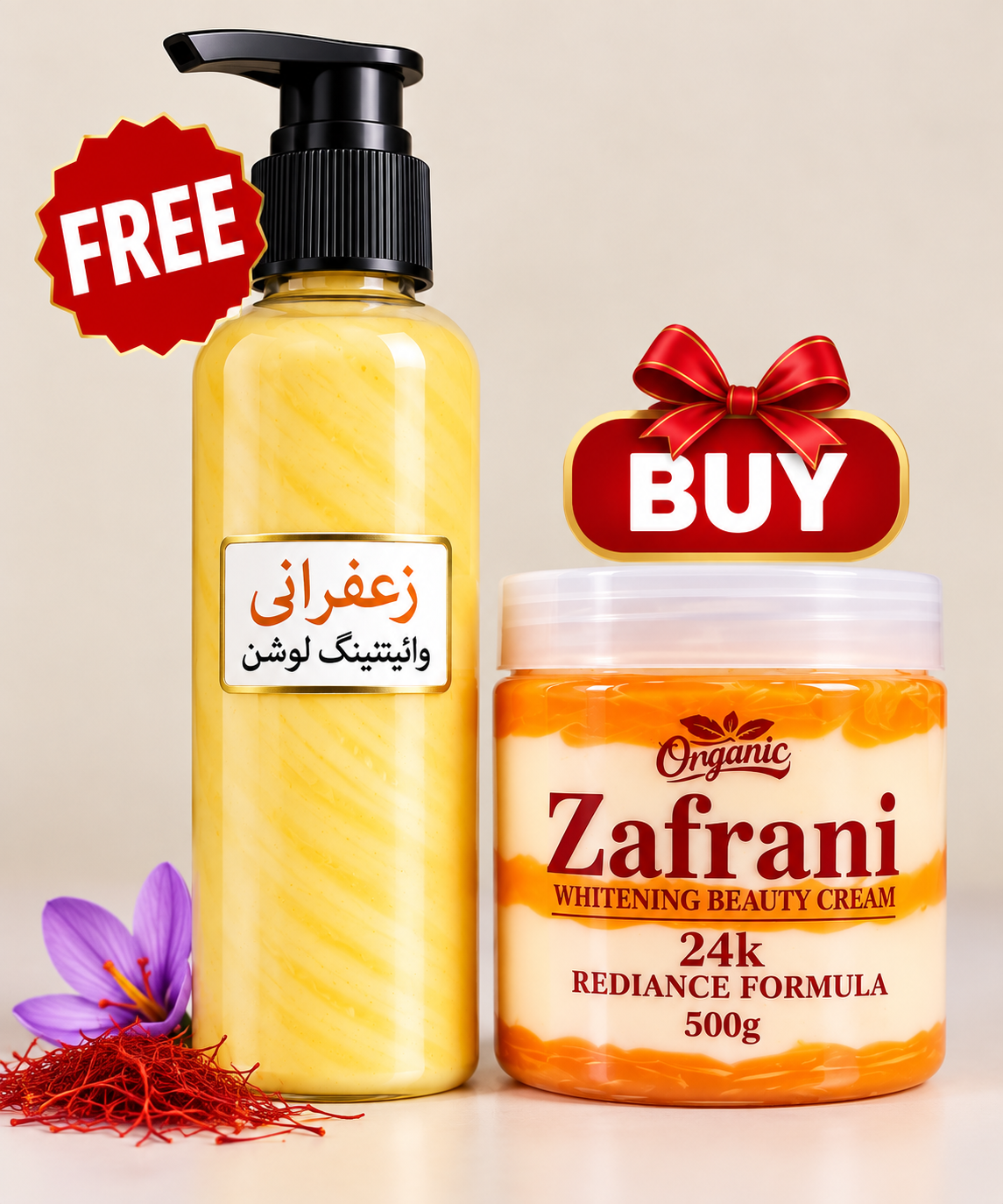 Special offer Get whitening lotion free with zafrani cream