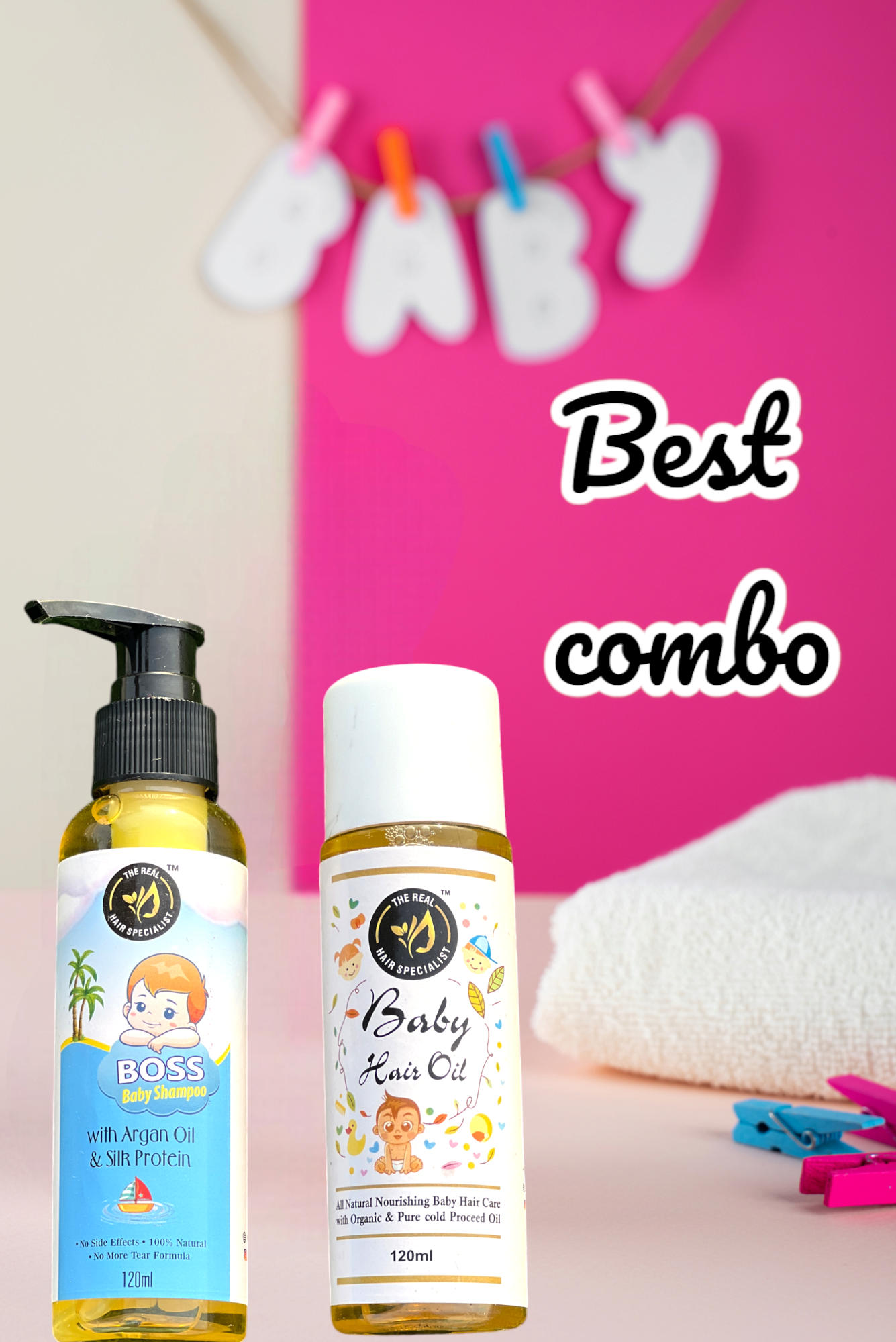 Baby oil + baby shampoo combo deal